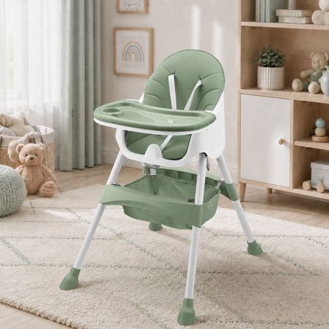 Baby Vivo Design 2in1 Kinderhochstuhl - Oscar in Grün (1/5)