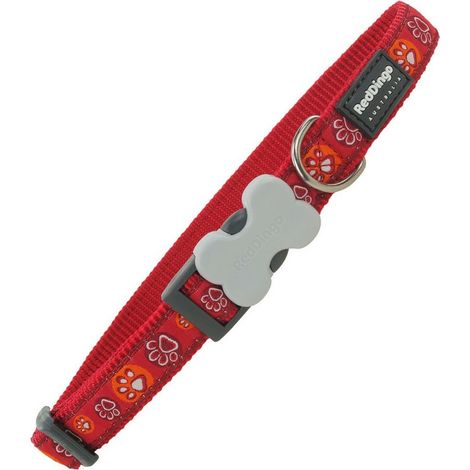 Collare per Cani Red Dingo Style Rosso Impronta di animale (31-47 cm) (2 x 31-47 cm)