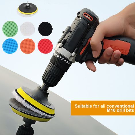 Kit de polissage 6 pouces avec disques en éponge et laine, roue de lustrage pour cirage et buffing (1/5)