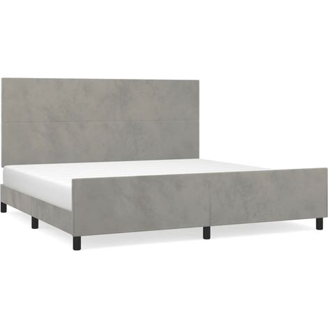 Maison Exclusive - Bettgestell ohne Matratze Hellgrau 200x200 cm (1/5)