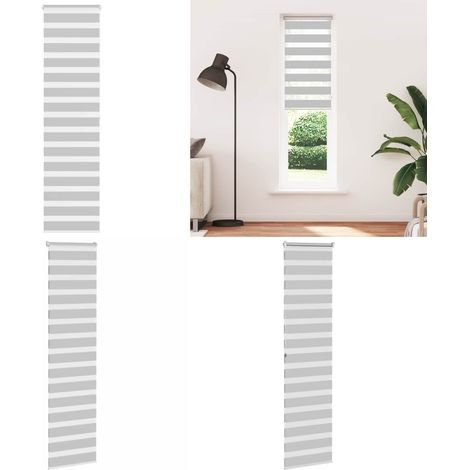 vidaXL Zebrarollo Hellgrau 65x200 cm Stoffbreite 60,9 cm Polyester (1/5)
