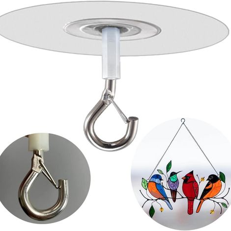 Lot de cinq crochets de plafond adhésifs sans perçage pour serviettes crochets transparents étanches pour salle de bain (1/5)
