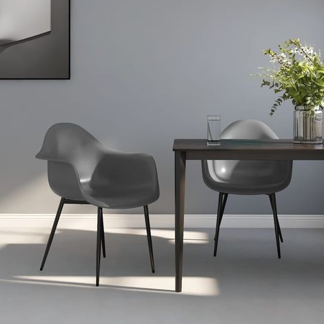 Dining Chairs 2 pcs Grey PP vidaXL (1/5)