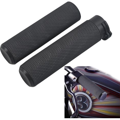 Poignées de guidon de moto rétro, motif diamant 25 mm, adaptées à Harley XL883 48. (1/5)