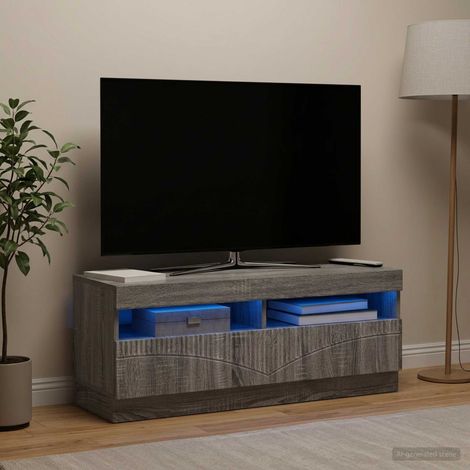 vidaXL Mueble de TV LED Sonoma gris Madera de ingeniería (1/5)