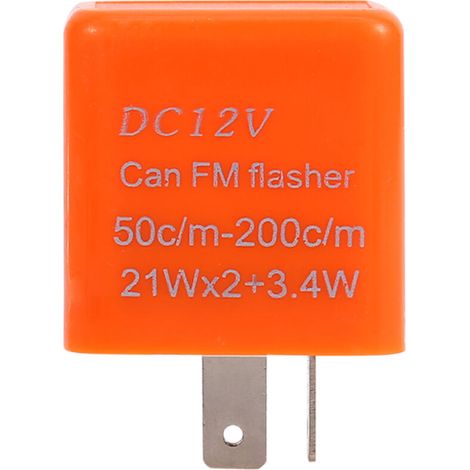 Clignotant Moto Universel 2 Broches Vitesse Réglable Relais Clignotant LED 12V Orange (1/5)