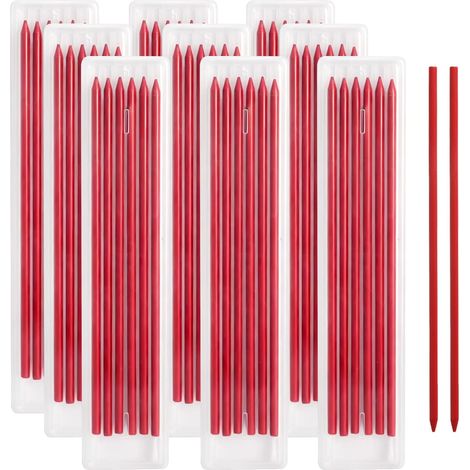 Lot de 54 mines de rechange pour crayon de charpentier - 2,8 mm - Robustes et durables - Pour marqueur à trou profond et menuisier - Compatibles avec les mines Pica Dry - Rouge (1/5)