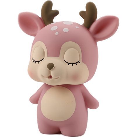 Tirelire décorative en forme de cerf – Rose – Objet de décoration (1/5)