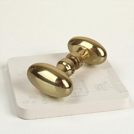 Ouvre&Déco – Lot de 2 boutons de porte intérieure carré 6 mm en laiton poli brillant – Design OLIVE – Haute résistance pour installation durable