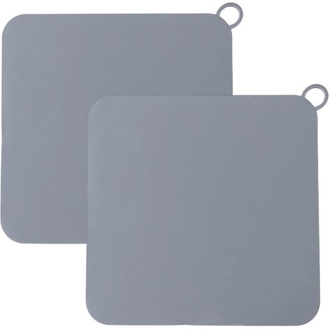 Juego de 2 tapones cuadrados de silicona para fregadero, a prueba de olores, atrapacabellos, para cocina, baño y lavadero. (1/5)