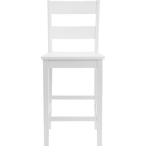 Home Heavenly® - Pack 2 taburetes TOLE, diseño clásico en madera maciza lacada en blanco mate.  Color: Blanco (1/5)