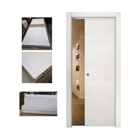 PORTA SCORREVOLE REVERSIBILE OLMO BIANCO EFFETTO VENATO