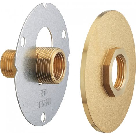 Raccord laiton fileté 1/2 – Sortie femelle 15x21 – Double filetage M20x27 et F15x21 – Platine électro-zinguée anti-rouille – Quick Plomberie