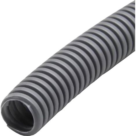 Gaine Câbles Électriques Voiture Ondulée Flexible Protection Cache Fermé Tuyau Fil Isolante Conduit Tube Rangement Câble Gris Extérieur 25mm Long 5 Mètres (1/5)