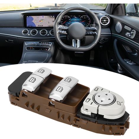 Interruptor de la ventanilla eléctrica del lado del conductor izquierdo (marrón) para Mercedes-Benz Clase E W213 (modelos 2016-2023)