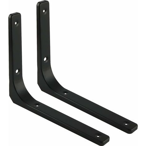 - Soporte de pared para estante (2 unidades, metal, 300 x 250 mm, resistente, para decoración de cocina industrial, radiador, montaje en pared, color negro)