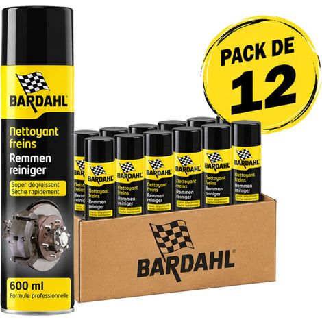 Bardahl – Pack de 12 nettoyants freins 600ml – Super dégraissant diélectrique jusqu'à 60 000 volts – Buse orientable 360° – Séchage rapide sans traces (1/2)