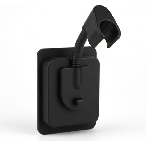 Support douchette mural noir orientable sans perçage ABS (1/5)