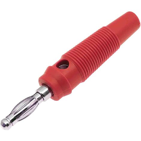 Fiche banane 4 mm RS PRO Rouge Mâle 24A 30V ( Prix pour Sachet de 5 )