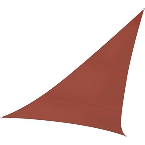 Voile d'ombrage, Toile ombrage, Toile extérieure terrasse, imperméable, Protection Contre UV, 3 Anneaux en O en Acier Inoxydable, 3.6 x 3.6 x 3.6 m, 160 g/m², Polyester, Triangulaire, Brun (1/5)