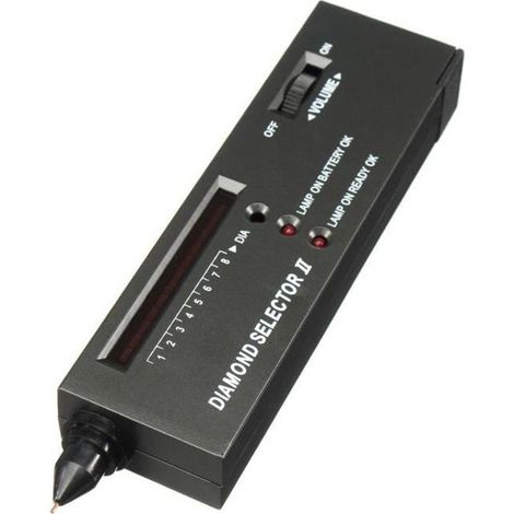 Détecteur de pierres précieuses - Moissanite - Testeur Diamant Sélecteur II - Sonore - Facile à utiliser - Noir (1/3)
