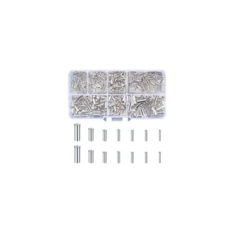600 pezzi Connettori a crimpare non isolati, Kit terminali a crimpare, Kit di terminazione a crimpare per cavi con puntale - 0,5/0,75/1,0/1,5/2,5/4,0/6,0mm² - Crezuo