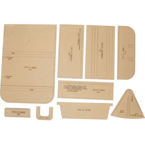 9-teiliges Set aus transparenten Acryl-Schablonen für Geldbörsen, Leder-Zeichenschablone, DIY-Bastelwerkzeug (1/5)