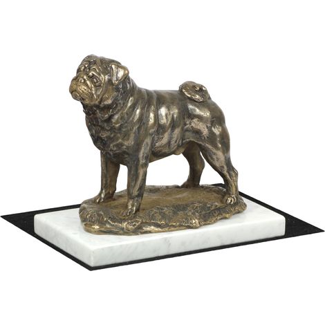 Carlin, carlin - statuette de chien, figurine sur marbre blanc, trophée d'exposition canine par Art-Dog (1/5)