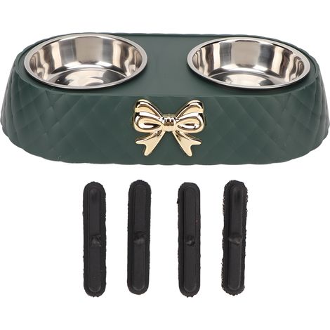 Filiyano – support à rosette pour – Gamelles doubles antidérapantes en acier inoxydable pour nourriture et eau avec support à rosette pour chien et (1/5)