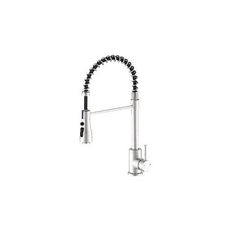 Idro Bric SCARUB1161AC Montreal Miscelatore Lavello Monocomando Doccetta Estraibile 2 Getti Aeratore 6 l-min colore Acciaio Spazzolato (1/2)
