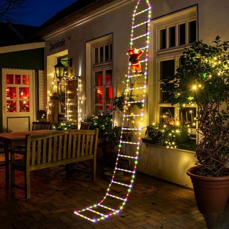 Beyamis Échelle du Père Noël avec lumières multicolores 3 m (Multicolore, 1,3 m) (1/5)