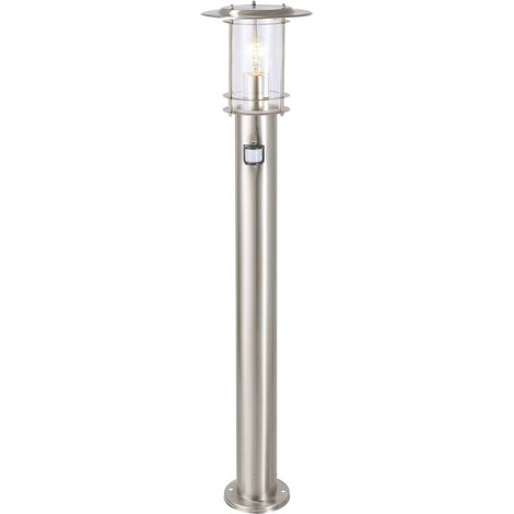 BRILLIANT Lampe York Außenstandleuchte Bewegungsmelder edelstahl  1x A60, E27, 40W, g.f. Normallampen n. ent.  IP-Schutzart: 44 - spritzwassergeschützt  Mit einstellbarem Bewegungsmelder (1/3)