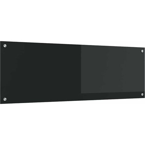 Protection de cuisine Noir 120 x 40 x 0,6 cm verre trempé CFW89599 (1/5)