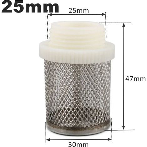 (25 mm - 1 pièce) Filtre en acier inoxydable pour tuyau d'arrosage, aquarium, réservoir d'eau, pompe à eau, crépine de protection (1/5)