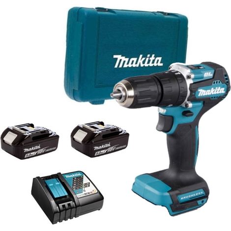 Makita DHP 487 RTJ Perceuse-visseuse à percussion sans fil 18 V 40 Nm Brushless + 2x Batteries 5,0 Ah + Chargeur + Makpac (1/9)