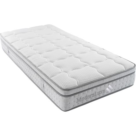 Matelas hybride à ressorts ensachés 7 zones 90x200 cm H3, 25 cm d'épaisseur, mousse à froid, certifié OEKO-TEX