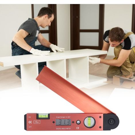 Jauge d'angle Portable LCD, rapporteur numérique avec niveau à bulle pour électricien artisan (1/5)