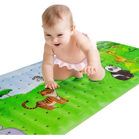 Tapis de Bain pour bébé pour Baignoire, Tapis de Bain antidérapant pour Enfants avec ventouses, Tapis de Bain antidérapant pour Tout-Petit - 100x40cm (1/5)