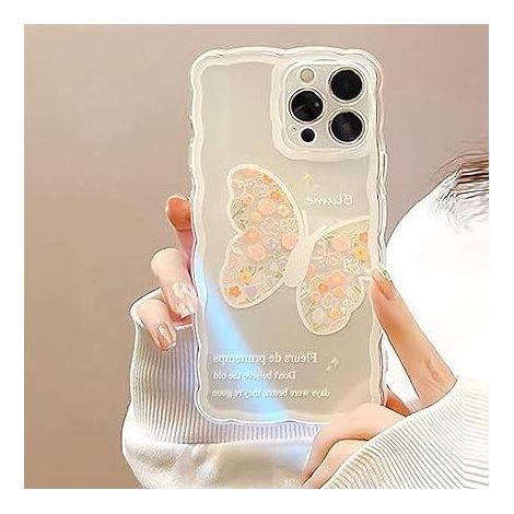 Transparente iPhone 14 Pro Hülle mit Blumenmuster, stoßfeste TPU-Silikon-Tulpenhülle, verstärkter Schutz, robuste Handyhülle, schlanke, stoßfeste Hülle. (1/5)