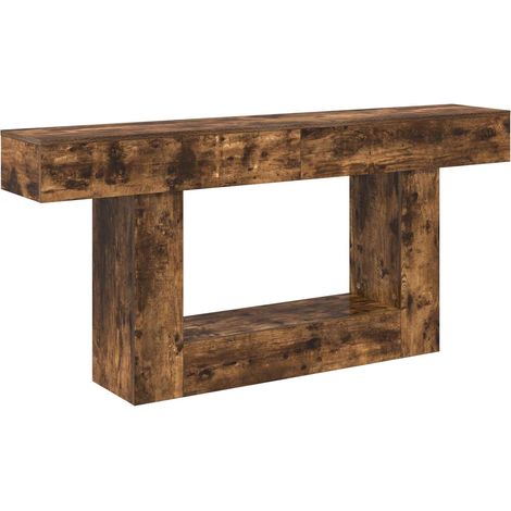 vidaXL Console Table Smoked Oak 160 x 30 x 74 cm Engineered Wood