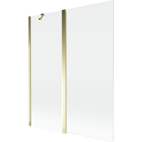 Mexen Mist Badewannenfaltwand 2-flügelig 140 x 150 cm, transparent, gold - 8A9-140-011-50-00 (1/5)