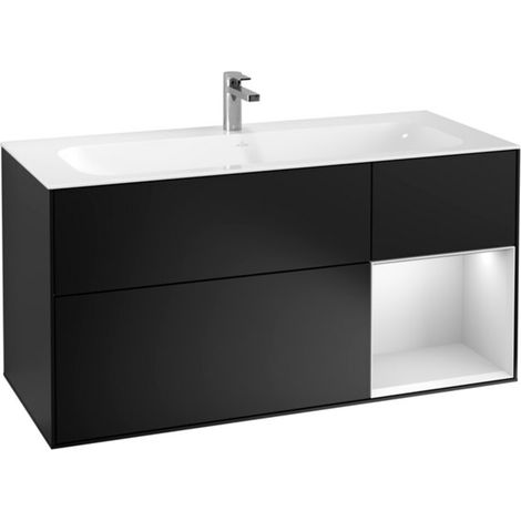V&B Waschtischunterschrank Wandbeleuchtung Finion 119,6x59,1cm, Rg re wh. m Lac, bla m Lac (1/2)