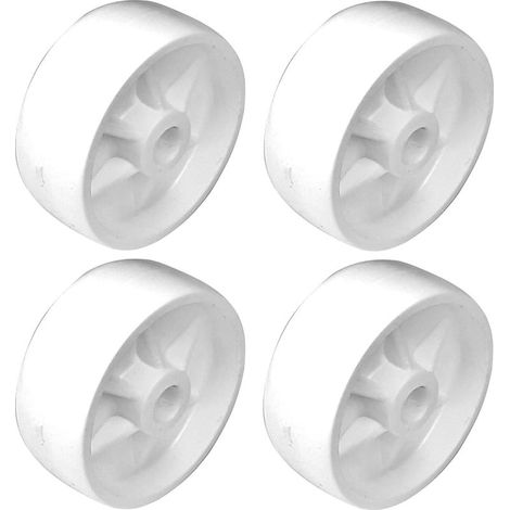 38 mm weiße, starre Kunststoffrolle – Maximale Traglast 50 kg – Für Möbel und Transportwagen – Robuste Rolle für hohe Beanspruchung (1/2)