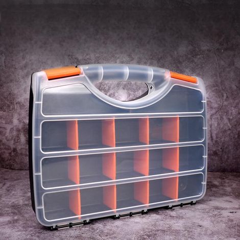 Boîte de rangement amovible B 320 avec séparateurs et compartiments pour vis composants électroniques petites pièces et outils couleur noire (1/5)