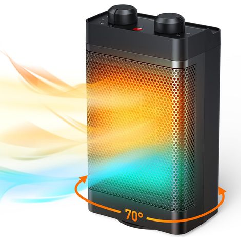 Radiateur soufflant à économie d'énergie, 1500 W, 3 modes de chauffage, radiateur électrique en céramique, oscillation à 70 °, protection contre la surchauffe et le basculement (1/5)