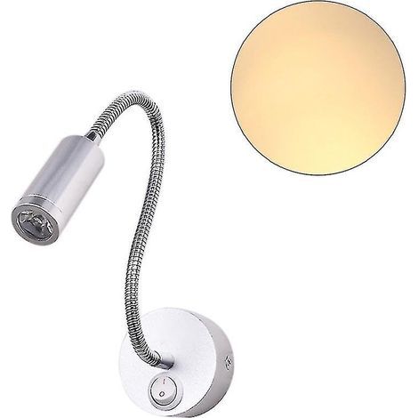 Lampe murale LED flexible 3W avec tuyau flexible, lampe de chevet réglable pour chambre, hôtel ou lecture (YGWL) (1/5)
