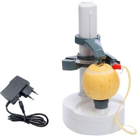 Éplucheur de légumes électrique, éplucheur de Pommes de Terre Automatique, Dispositif de Fourche supérieure réglable Poignée relevable avec Deux Jeux de Lames en Bas Convient,EU Plug (1/5)