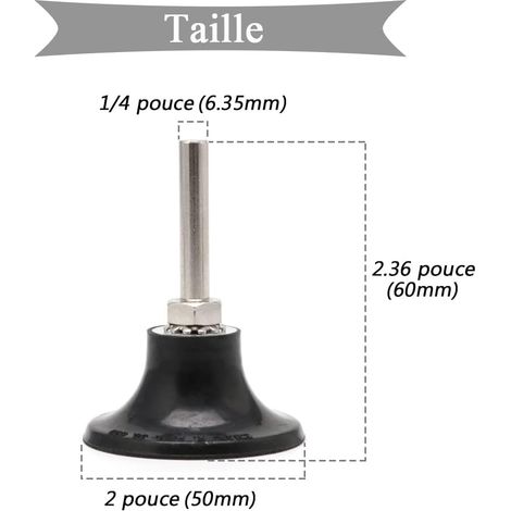 Mesee 2Pcs 50mm Plateaux de Polissage Disc Pad Support Disque Abrasif Ponçage Mandrin avec Tige de 6.35mm Support de Disque Ronde à Verrouillage Changement Rapide pour Outil Rotatif Ponçage Polissage (1/4)