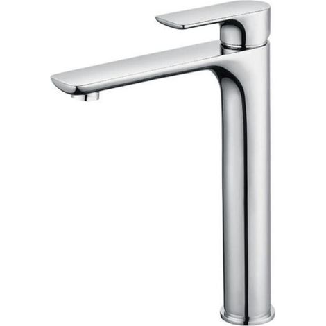 Design-Waschtischarmatur mit hohem Auslauf, große verchromte Badarmatur mit abnehmbarem Luftsprudler, Waschtischarmatur aus Messing, hohe Badarmatur (1/4)