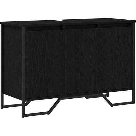 Maison Exclusive - Armadio per Lavabo da Bagno Rovere Nero 91 x 35 x 60 cm